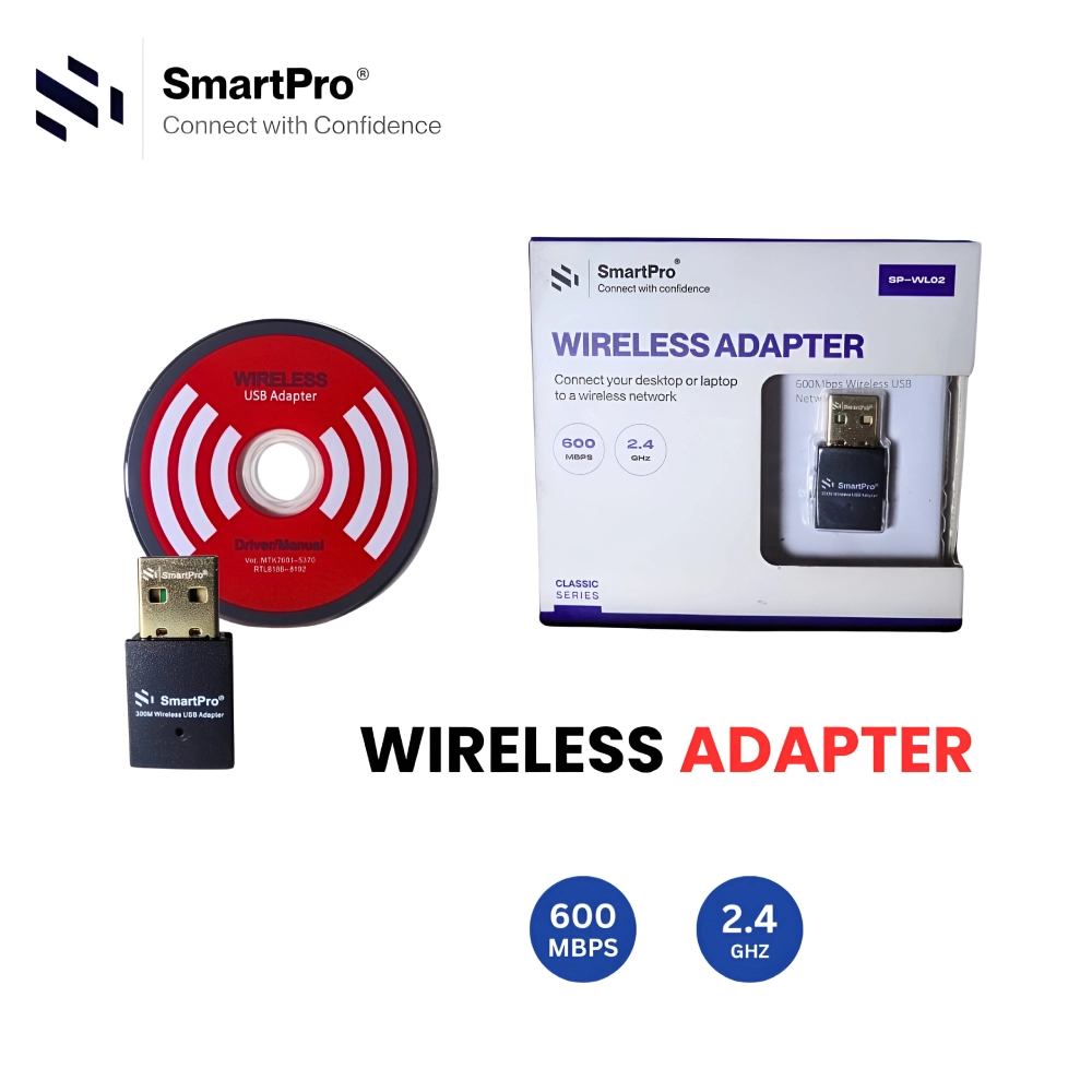 Smart-Pro USB To Wi-Fi Dongle Adapter 600 Mbps SP-WL02
